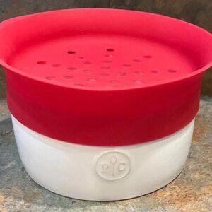 Pampered Chef Microwave Pasta Cooker White Ceramic Bowl.